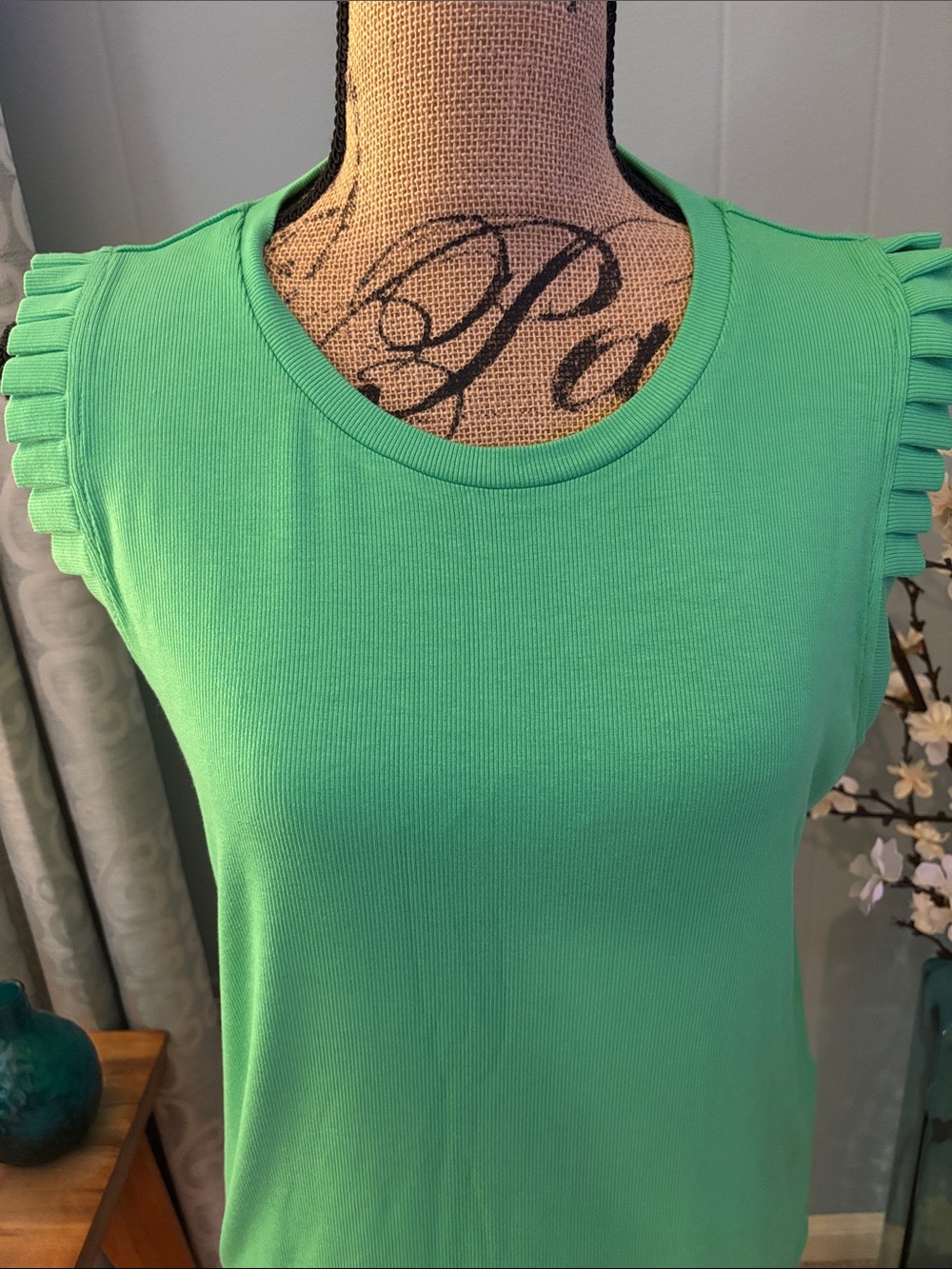 THML Ruffle Sleeve Ribbed Tank - Picture 2 of 9